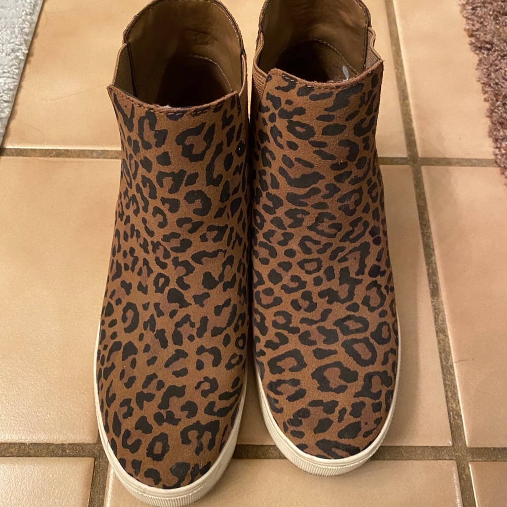 J Slides - Cheetah Hidden Wedge Sneaker Boot - image 1